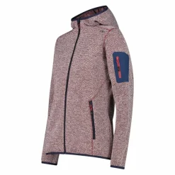 Giacca in pile da donna in knit-tech mélange con cappuccio