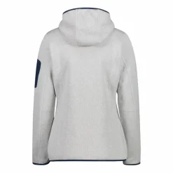 Giacca in pile da donna in knit-tech mélange con cappuccio