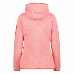 Giacca in pile da donna in knit-tech mélange con cappuccio