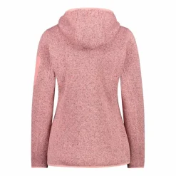 Giacca in pile da donna in knit-tech mélange con cappuccio