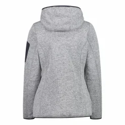 Giacca in pile da donna in knit-tech mélange con cappuccio
