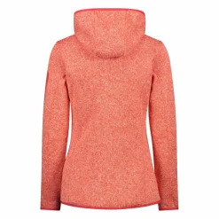 Giacca in pile da donna in knit-tech mélange con cappuccio