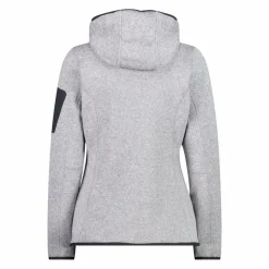 Giacca in pile da donna in knit-tech mélange con cappuccio