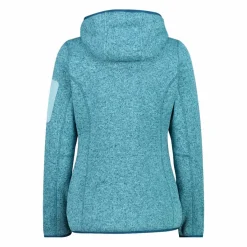Giacca in pile da donna in knit-tech mélange con cappuccio