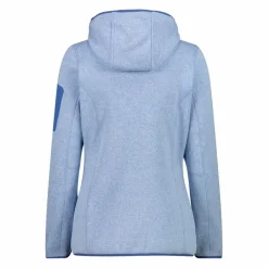 Giacca in pile da donna in knit-tech mélange con cappuccio