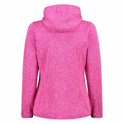 Giacca in pile da donna in knit-tech mélange con cappuccio