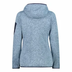 Giacca in pile da donna in knit-tech mélange con cappuccio