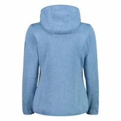 Giacca in pile da donna in knit-tech mélange con cappuccio