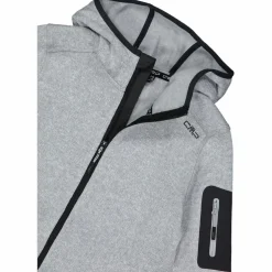 Giacca in pile da donna in knit-tech mélange con cappuccio