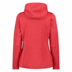 Giacca in pile da donna in knit-tech mélange con cappuccio