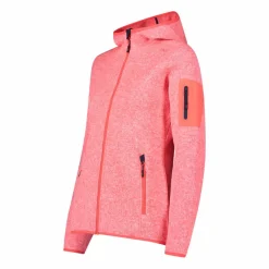 Giacca in pile da donna in knit-tech mélange con cappuccio