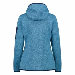 Giacca in pile da donna in knit-tech mélange con cappuccio