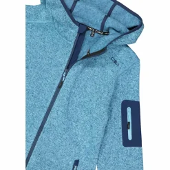 Giacca in pile da donna in knit-tech mélange con cappuccio