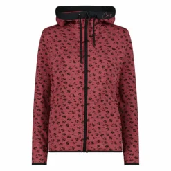 Giacca in pile da donna stampata con cappuccio