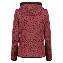 Giacca in pile da donna stampata con cappuccio