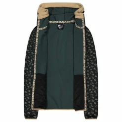 Giacca in pile da donna stampata con cappuccio