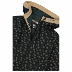 Giacca in pile da donna stampata con cappuccio