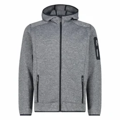Giacca in pile da uomo in knit-tech mélange con cappuccio