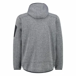Giacca in pile da uomo in knit-tech mélange con cappuccio