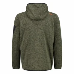 Giacca in pile da uomo in knit-tech mélange con cappuccio