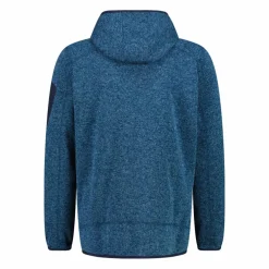 Giacca in pile da uomo in knit-tech mélange con cappuccio