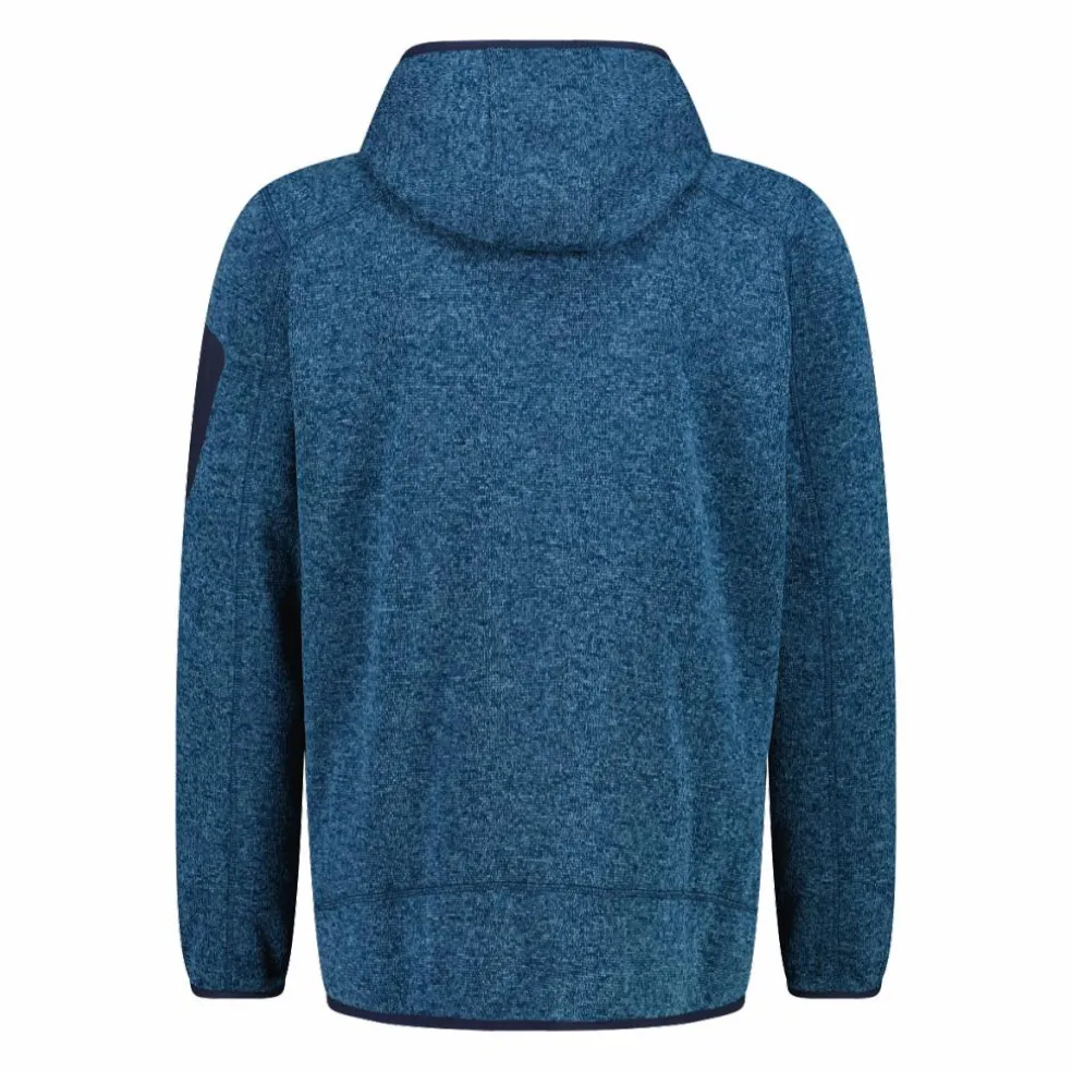 Giacca in pile da uomo in knit-tech mélange con cappuccio