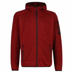 Giacca in pile da uomo in knit-tech mélange con cappuccio