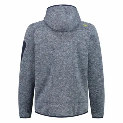 Giacca in pile da uomo in knit-tech mélange con cappuccio