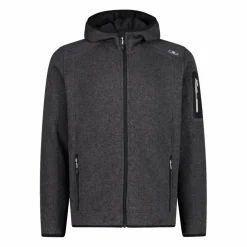Giacca in pile da uomo in knit-tech mélange con cappuccio