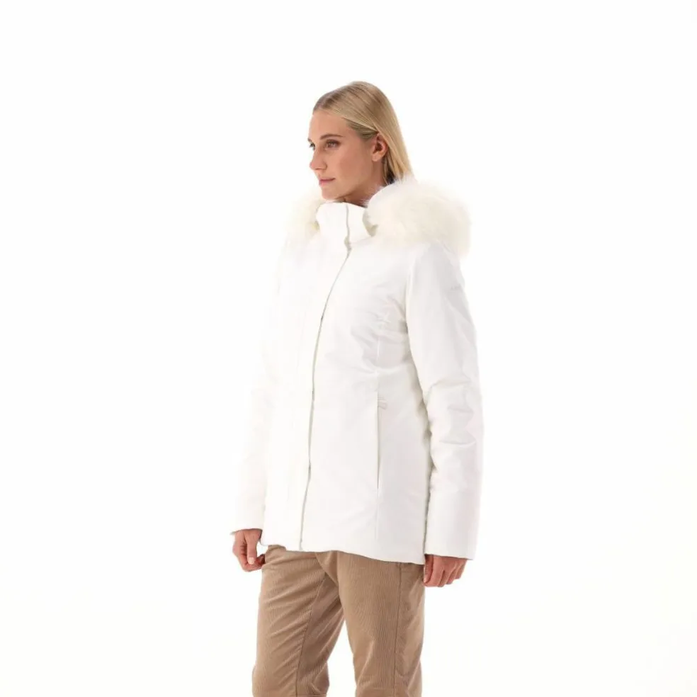 Giacca in Softshell da donna con cappuccio in pelliccetta