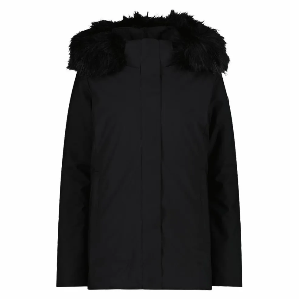 Giacca in Softshell da donna con cappuccio in pelliccetta