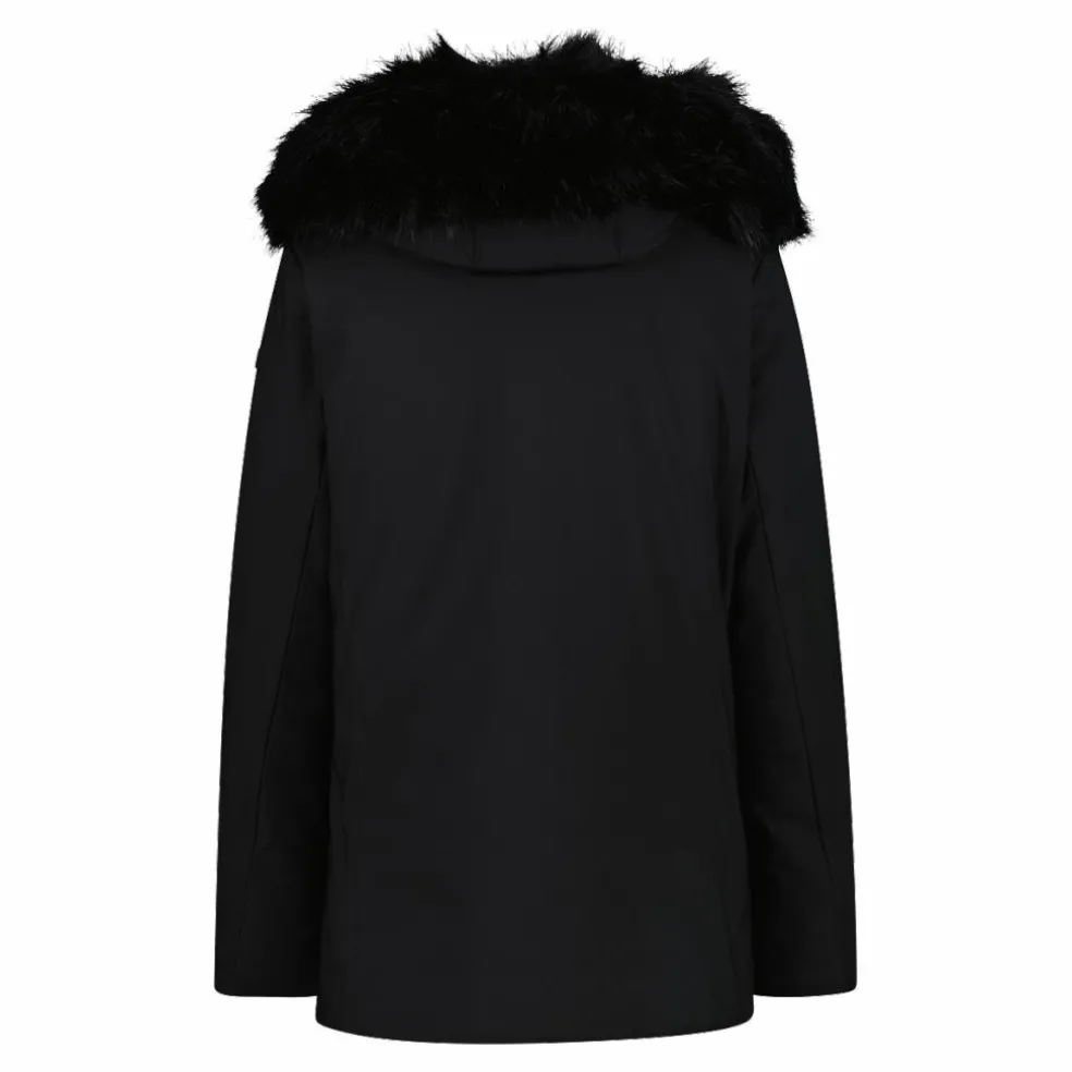 Giacca in Softshell da donna con cappuccio in pelliccetta