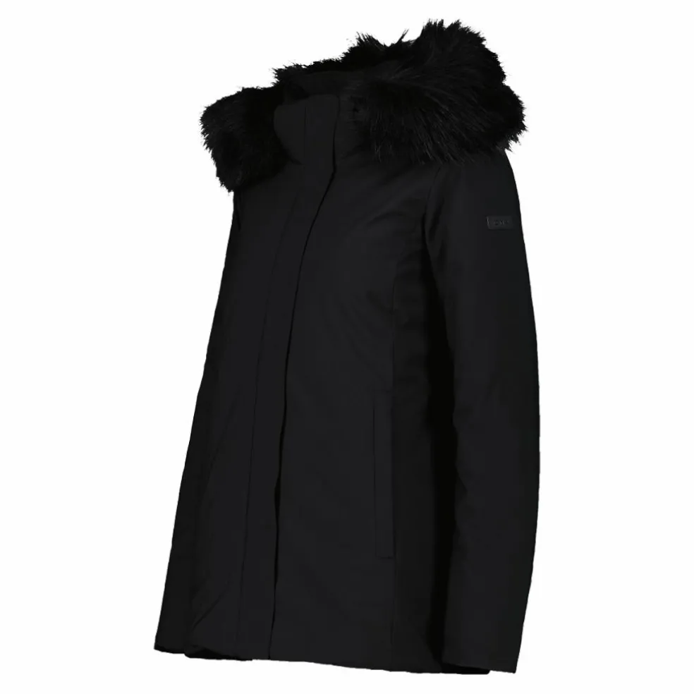 Giacca in Softshell da donna con cappuccio in pelliccetta
