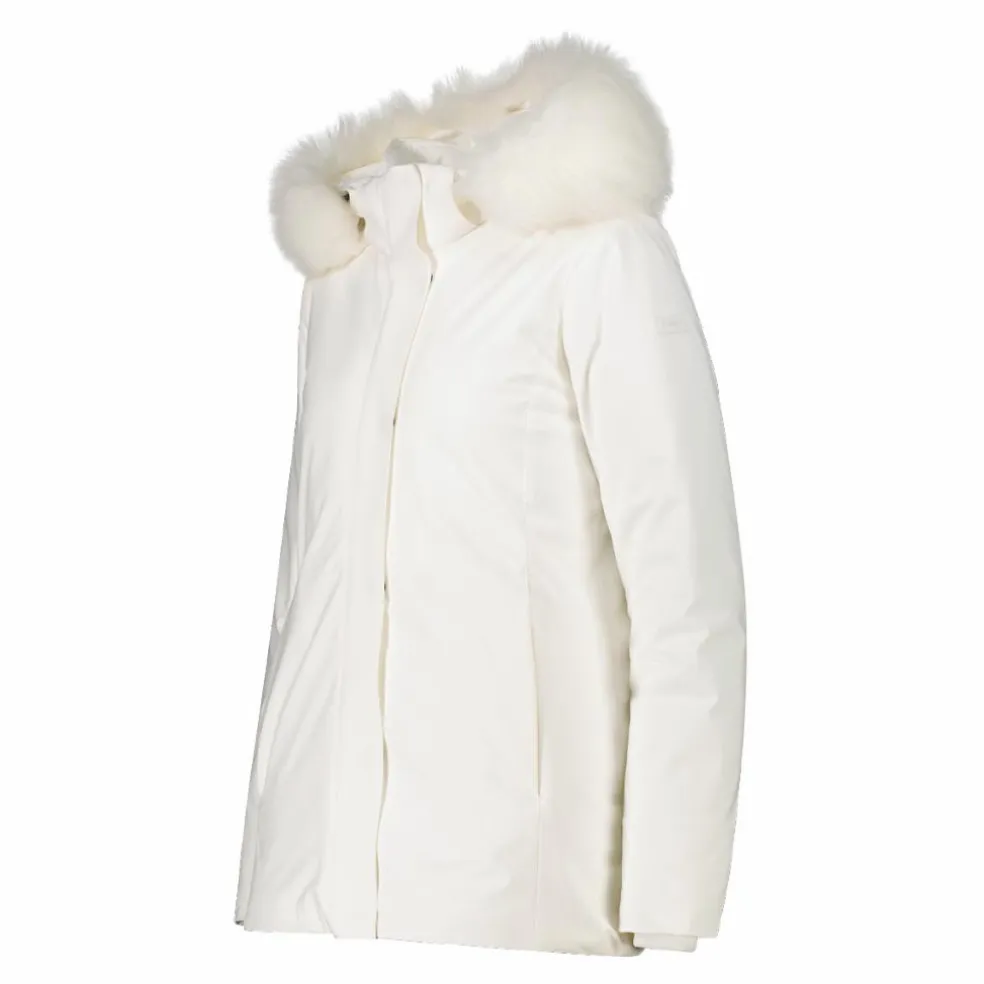 Giacca in Softshell da donna con cappuccio in pelliccetta