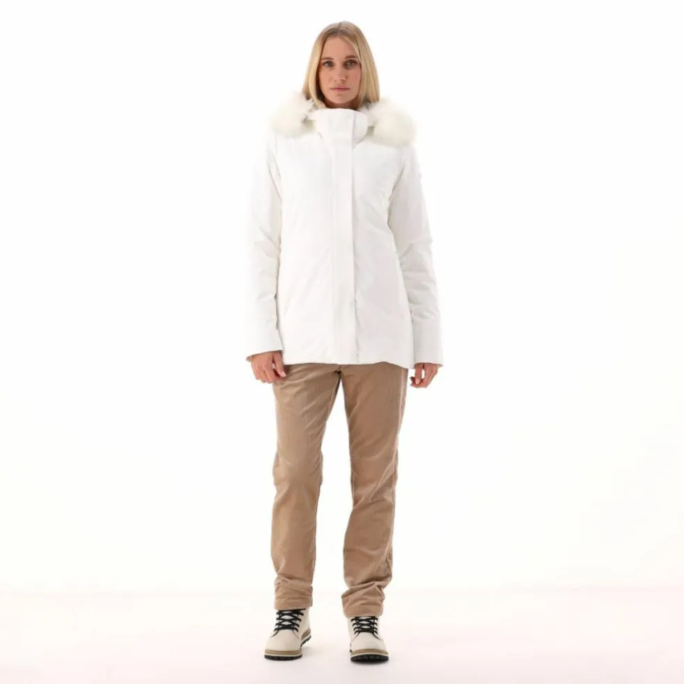 Giacca in Softshell da donna con cappuccio in pelliccetta