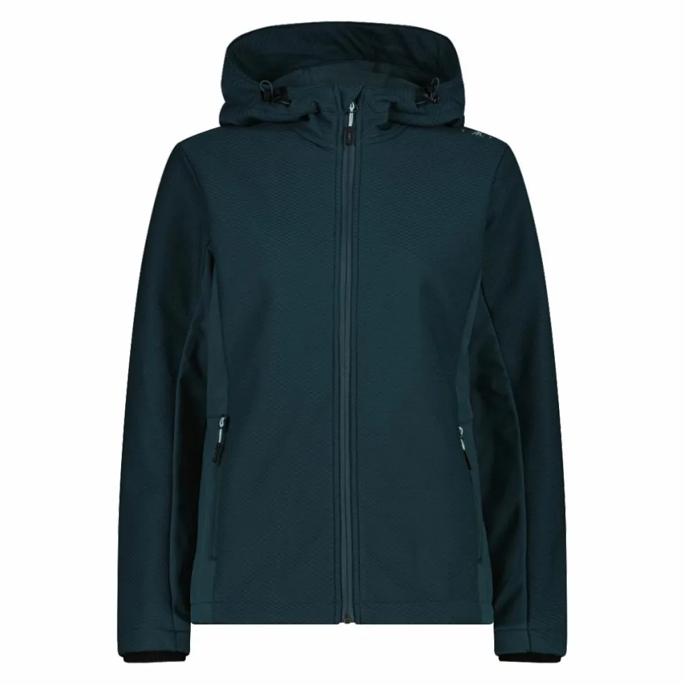 Giacca in softshell da donna con cappuccio a nido d'ape