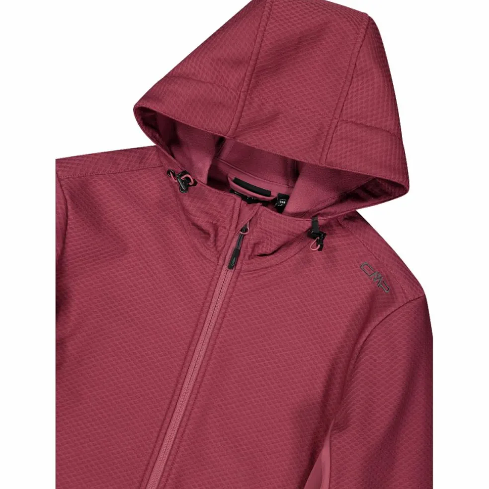 Giacca in softshell da donna con cappuccio a nido d'ape