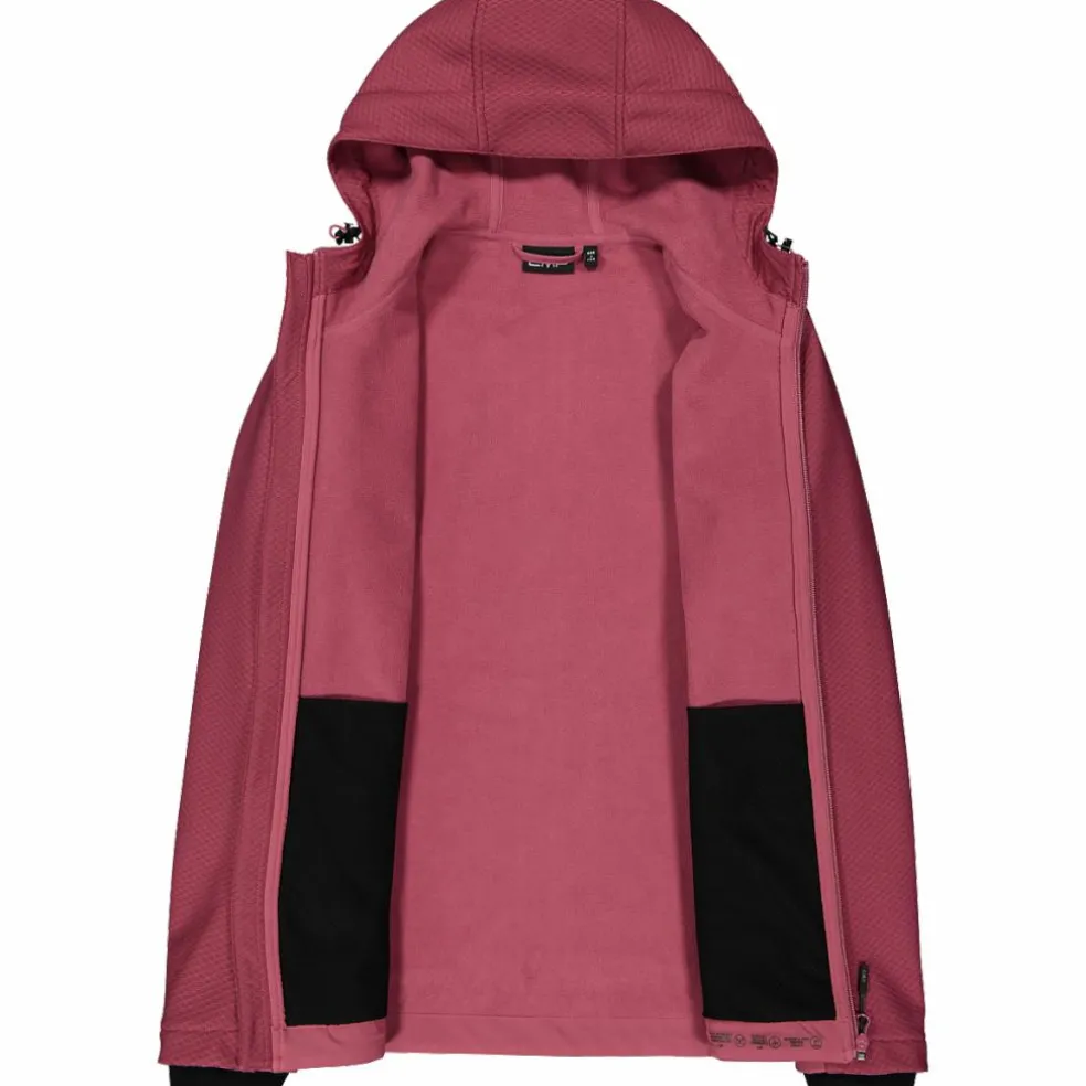 Giacca in softshell da donna con cappuccio a nido d'ape