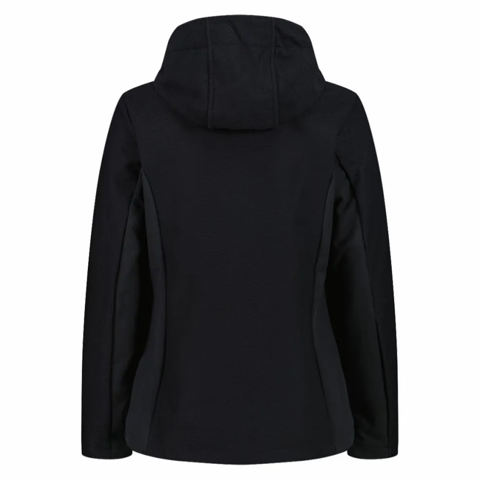 Giacca in softshell da donna con cappuccio a nido d'ape