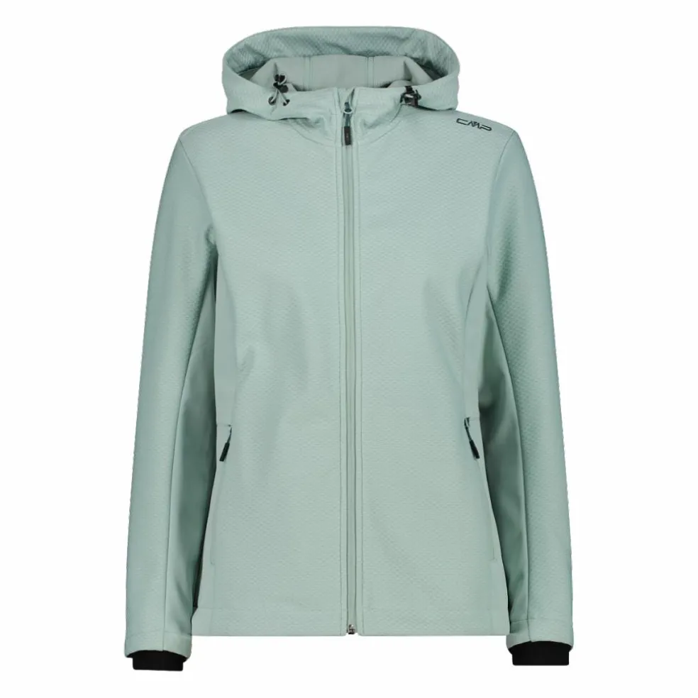 Giacca in softshell da donna con cappuccio a nido d'ape