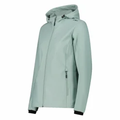Giacca in softshell da donna con cappuccio a nido d'ape
