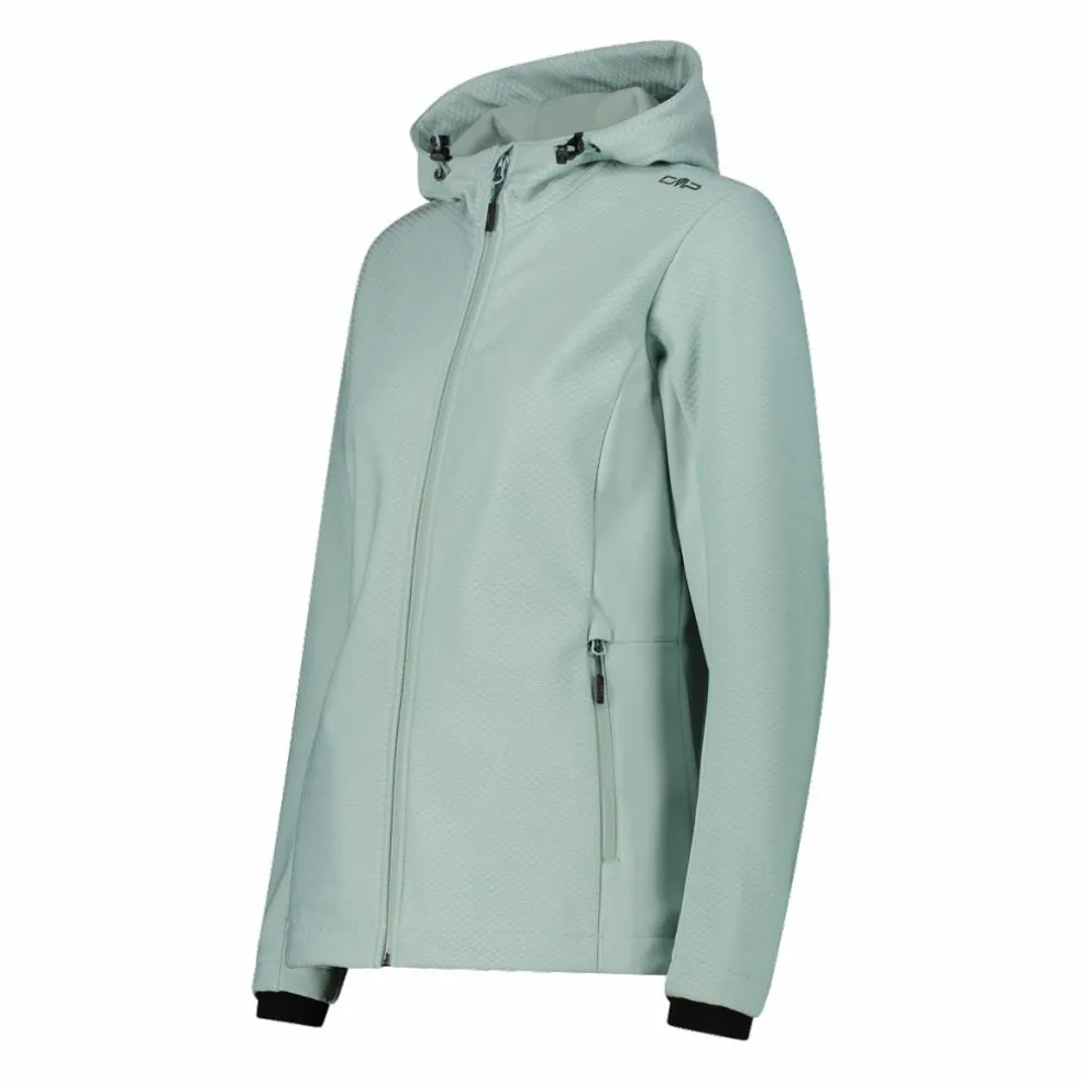 Giacca in softshell da donna con cappuccio a nido d'ape