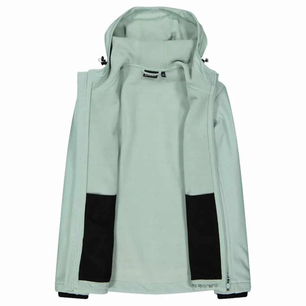 Giacca in softshell da donna con cappuccio a nido d'ape