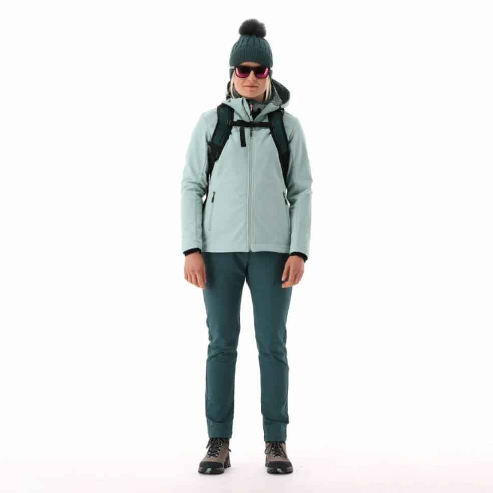 Giacca in softshell da donna con cappuccio a nido d'ape