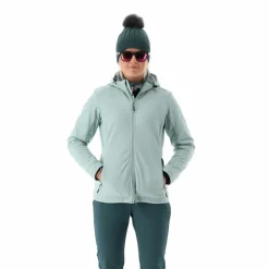 Giacca in softshell da donna con cappuccio a nido d'ape