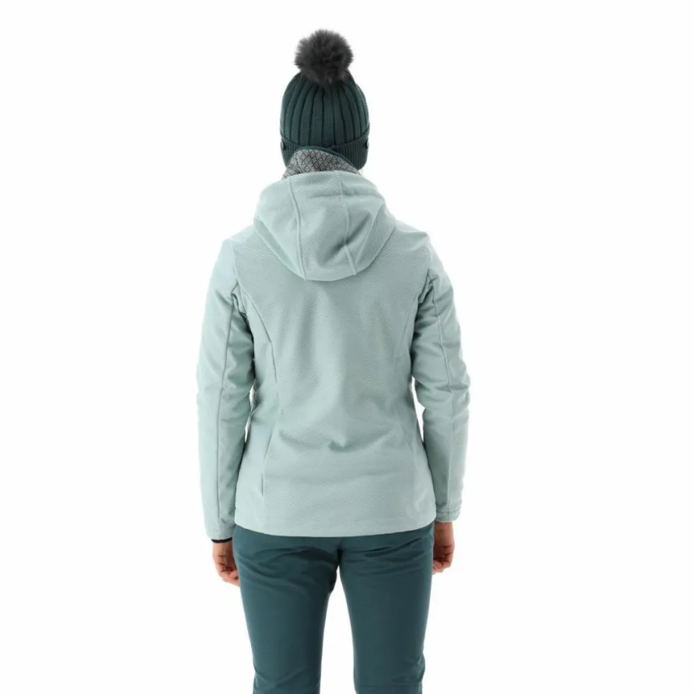 Giacca in softshell da donna con cappuccio a nido d'ape