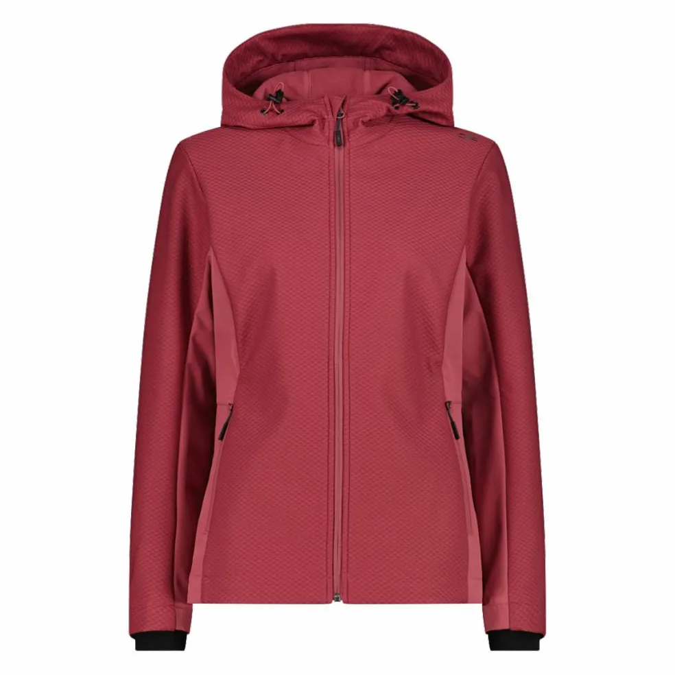 Giacca in softshell da donna con cappuccio a nido d'ape