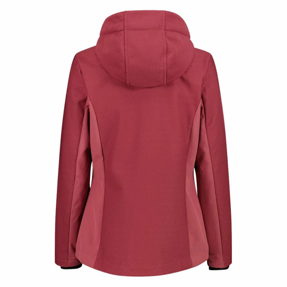 Giacca in softshell da donna con cappuccio a nido d'ape