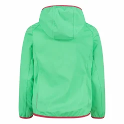 Giacca in softshell leggero da bambina con cappuccio fisso
