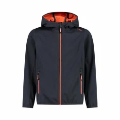 Giacca in softshell leggero da bambina con cappuccio fisso